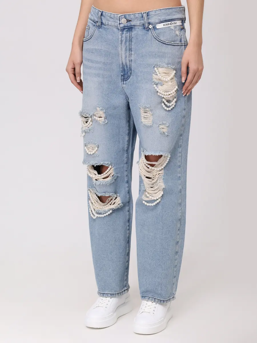 Джинсы хлопковые KIMHEKIM KHK-JN17-SB Голубой  Фото 4