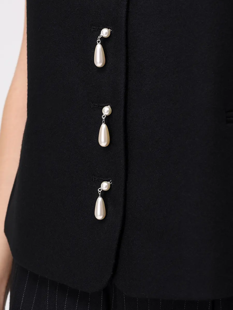 Жилет шерстяной KIMHEKIM ZF3VT02BK Черный  Фото 5