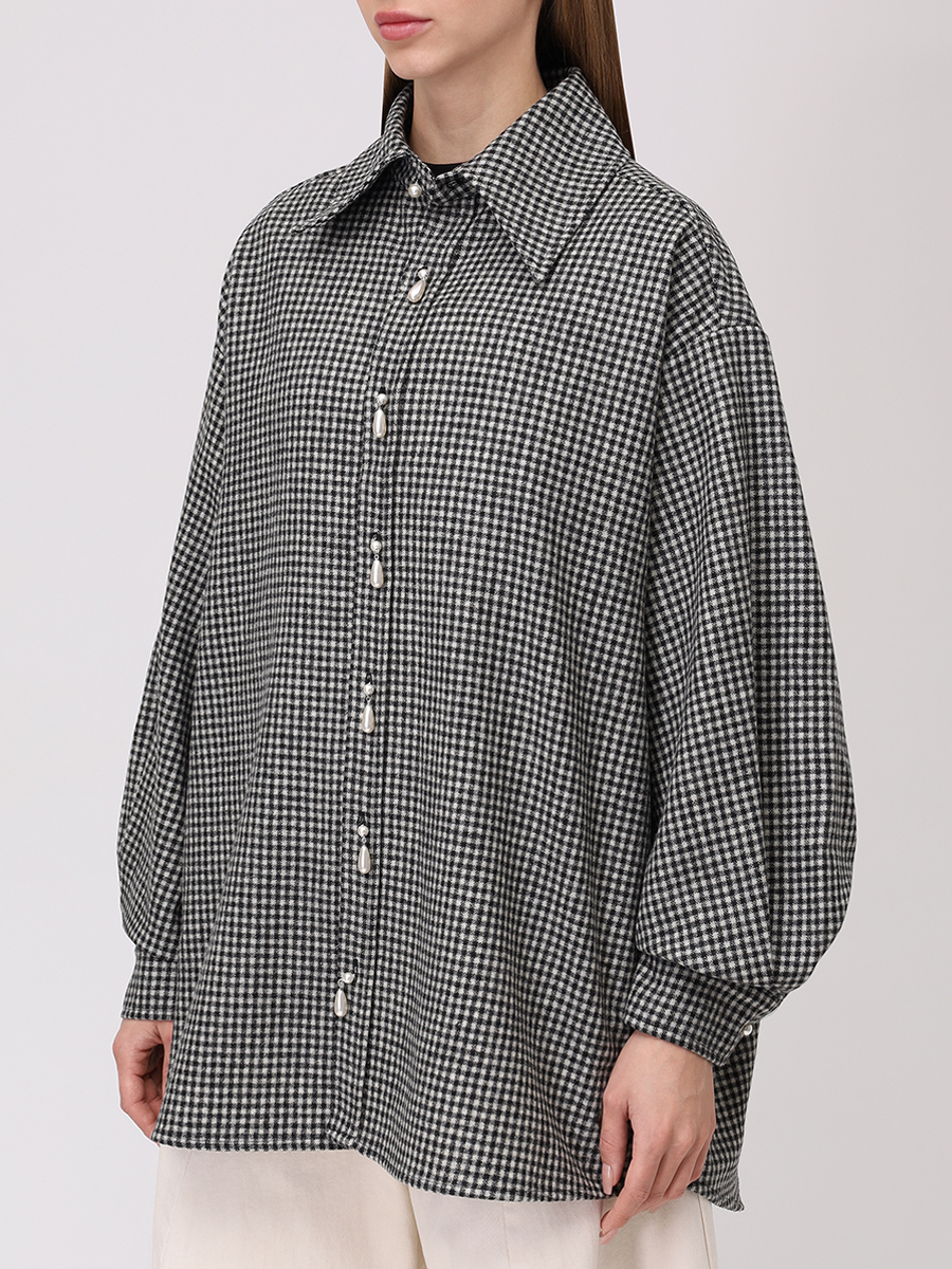 Рубашка шерстяная KIMHEKIM ZF3SH01BK Черный  Фото 4