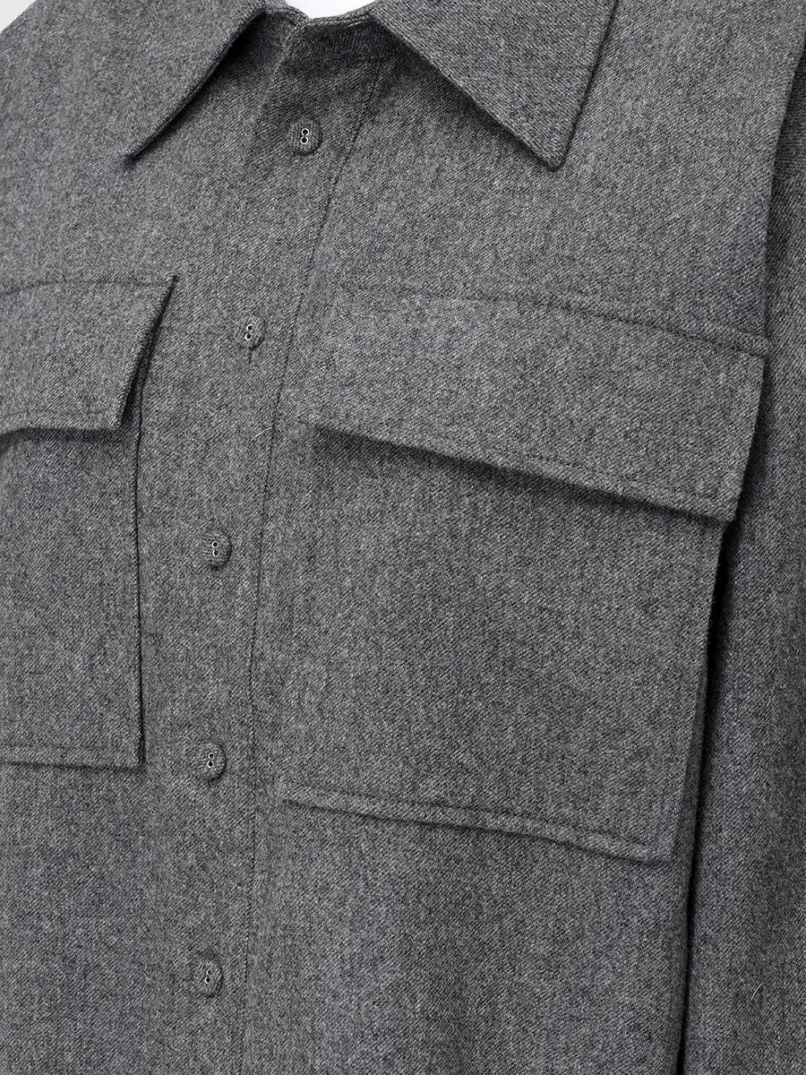 Рубашка шерстяная KIMHEKIM ZF3SH02GY Серый  Фото 5