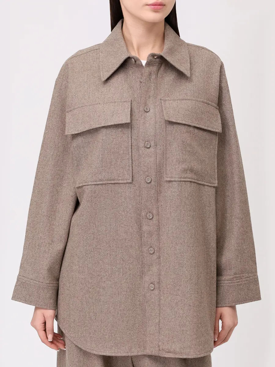 Рубашка шерстяная KIMHEKIM ZF3SH02BE Бежевый  Фото 4