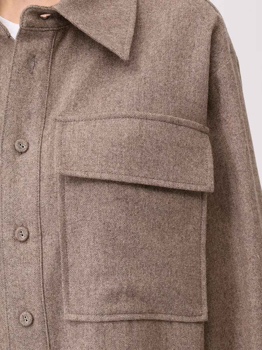 Рубашка шерстяная KIMHEKIM ZF3SH02BE Бежевый  Фото 5