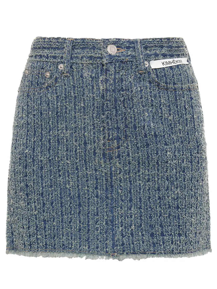 

Юбка хлопковая, Голубой, ZF3SK01BL