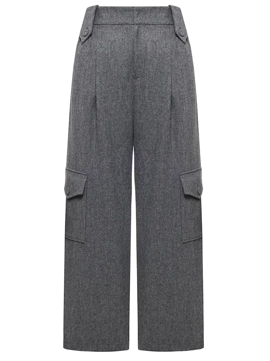 

Брюки-карго шерстяные, Серый, ZF3PT04GY