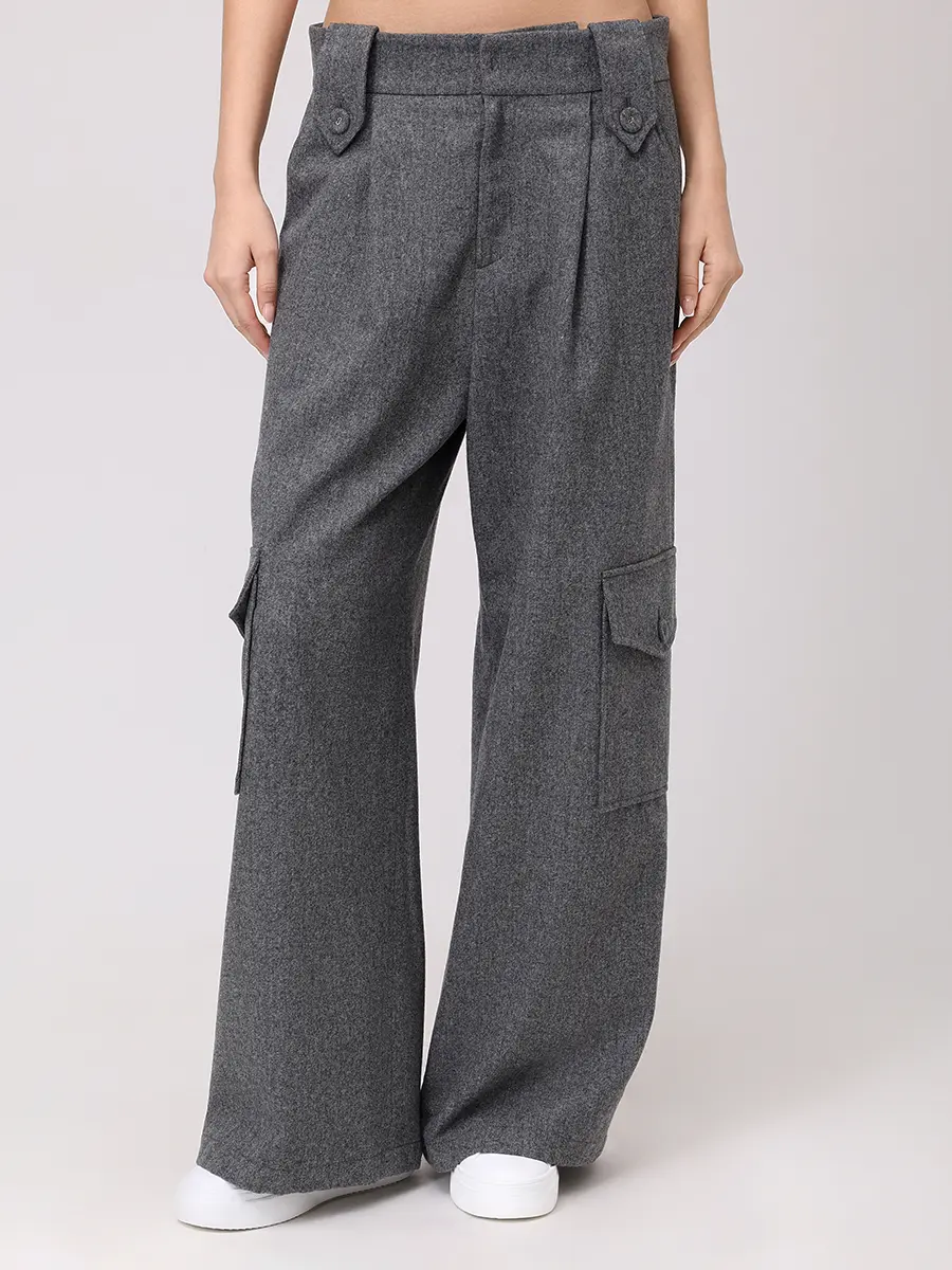 

Брюки-карго шерстяные, Серый, ZF3PT04GY