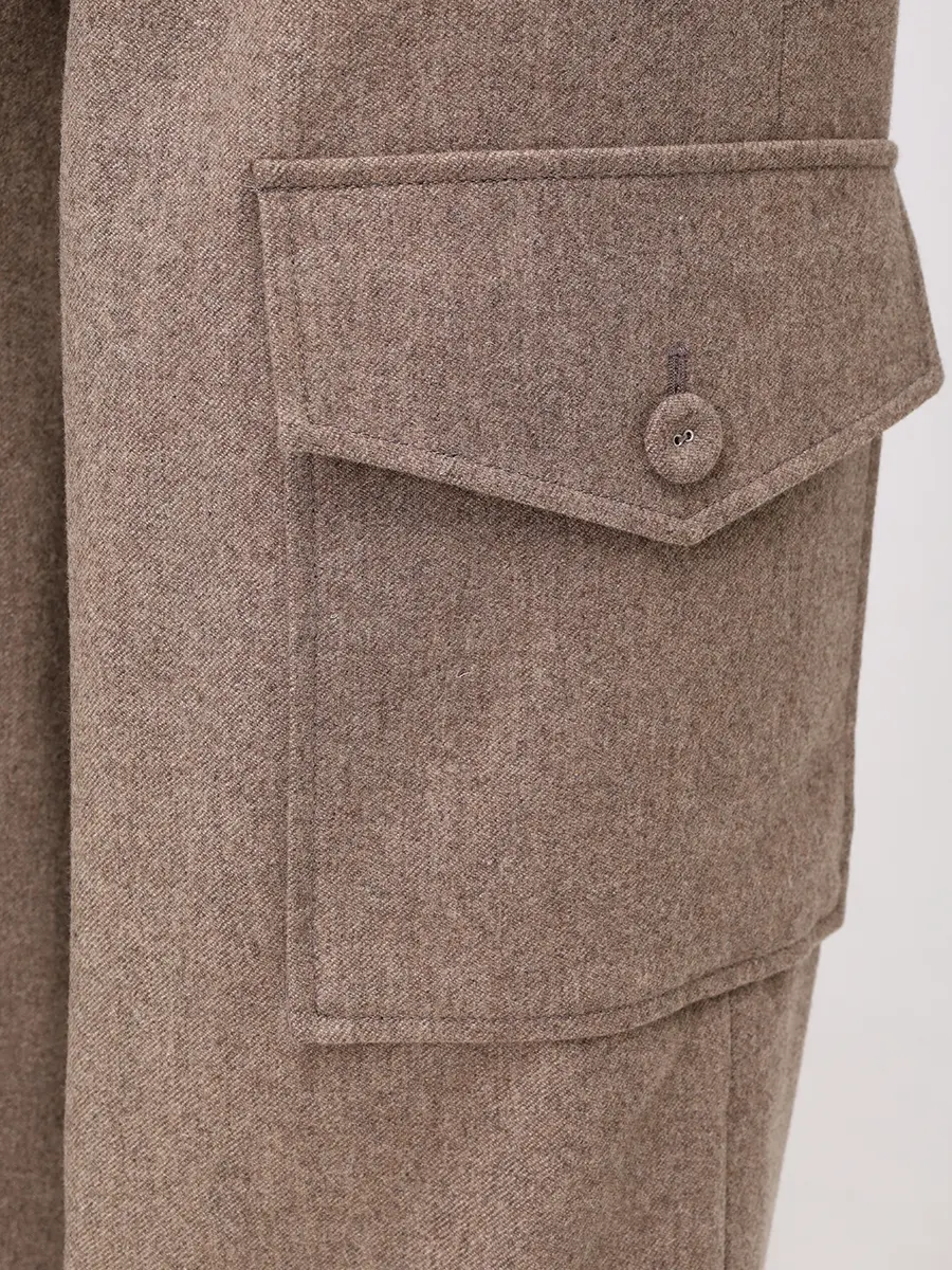 Брюки-карго шерстяные KIMHEKIM ZF3PT04BE Бежевый  Фото 6