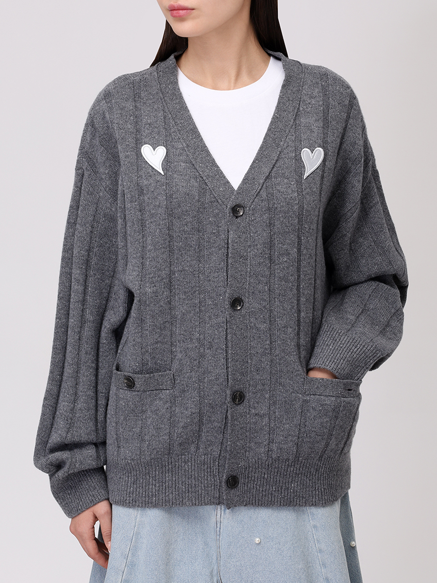 Кардиган из шерсти и кашемира KIMHEKIM ZF3KN02GY Серый  Фото 4