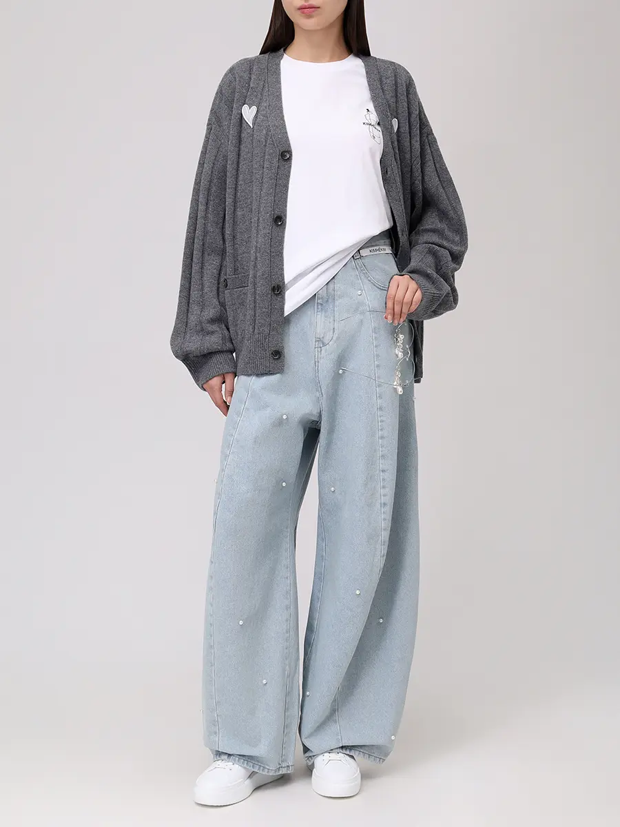 Кардиган из шерсти и кашемира KIMHEKIM ZF3KN02GY Серый  Фото 2