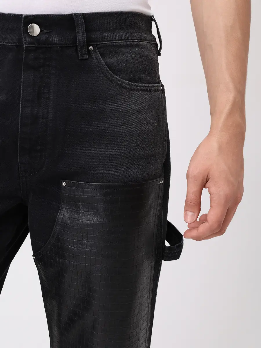 Джинсы Regular Fit хлопковые AMIRI AMDNGH1103 Черный  Фото 5