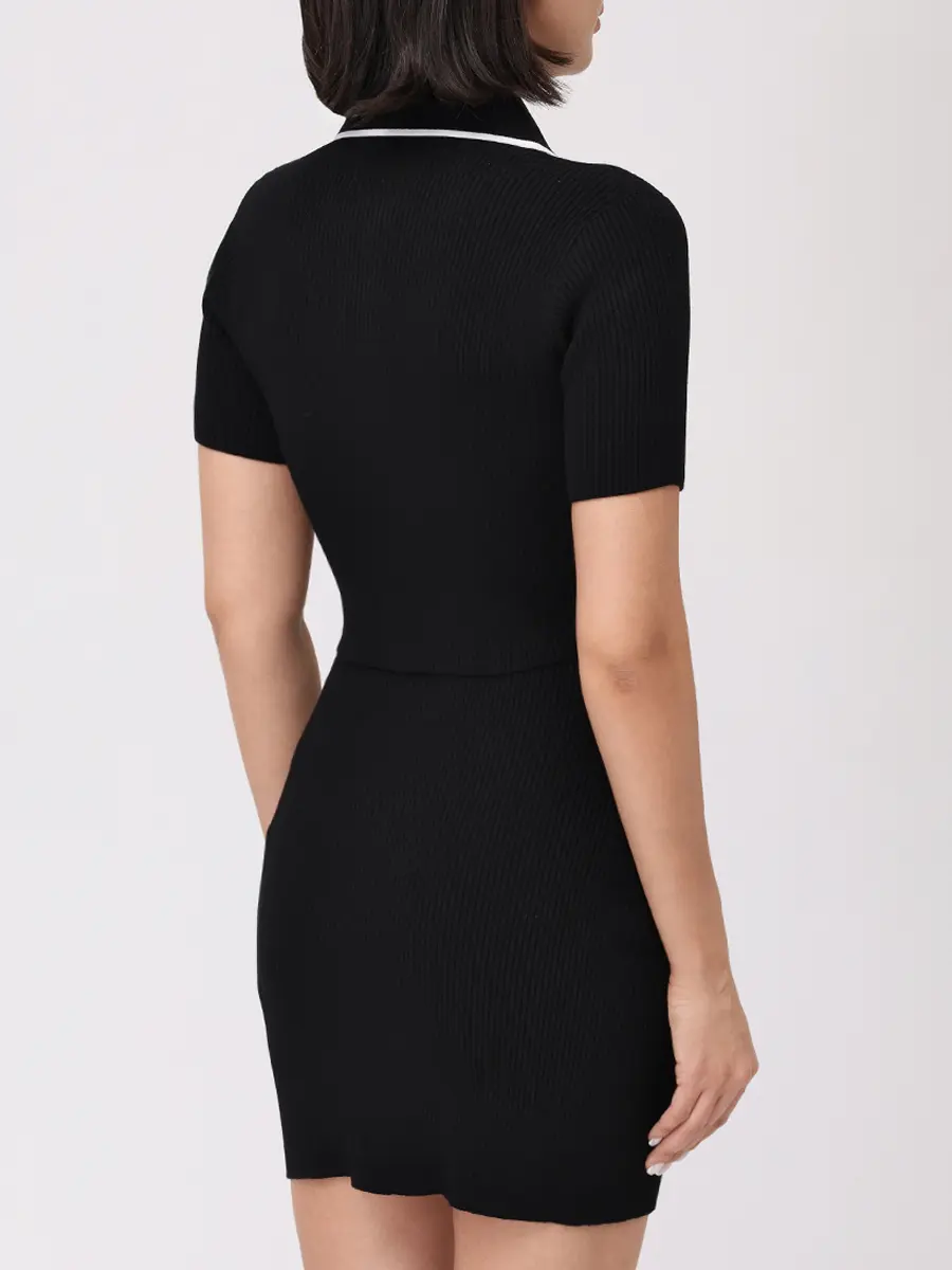 Поло из вискозы AMIRI AWKNPO1028 Черный  Фото 3