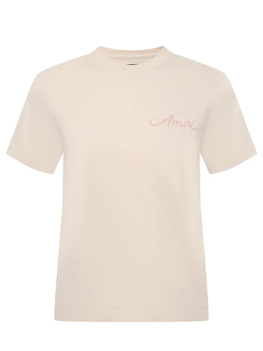 Футболка хлопковая AMIRI AWJYTE1061 Бежевый 