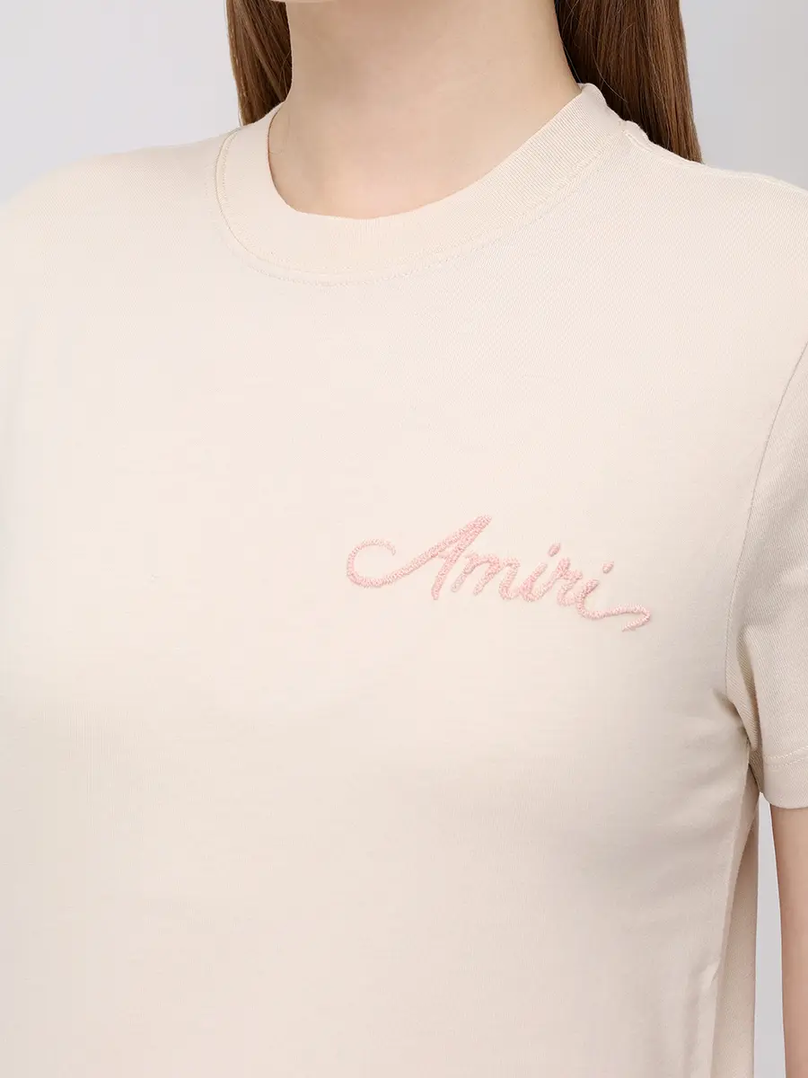 Футболка хлопковая AMIRI AWJYTE1061 Бежевый  Фото 5