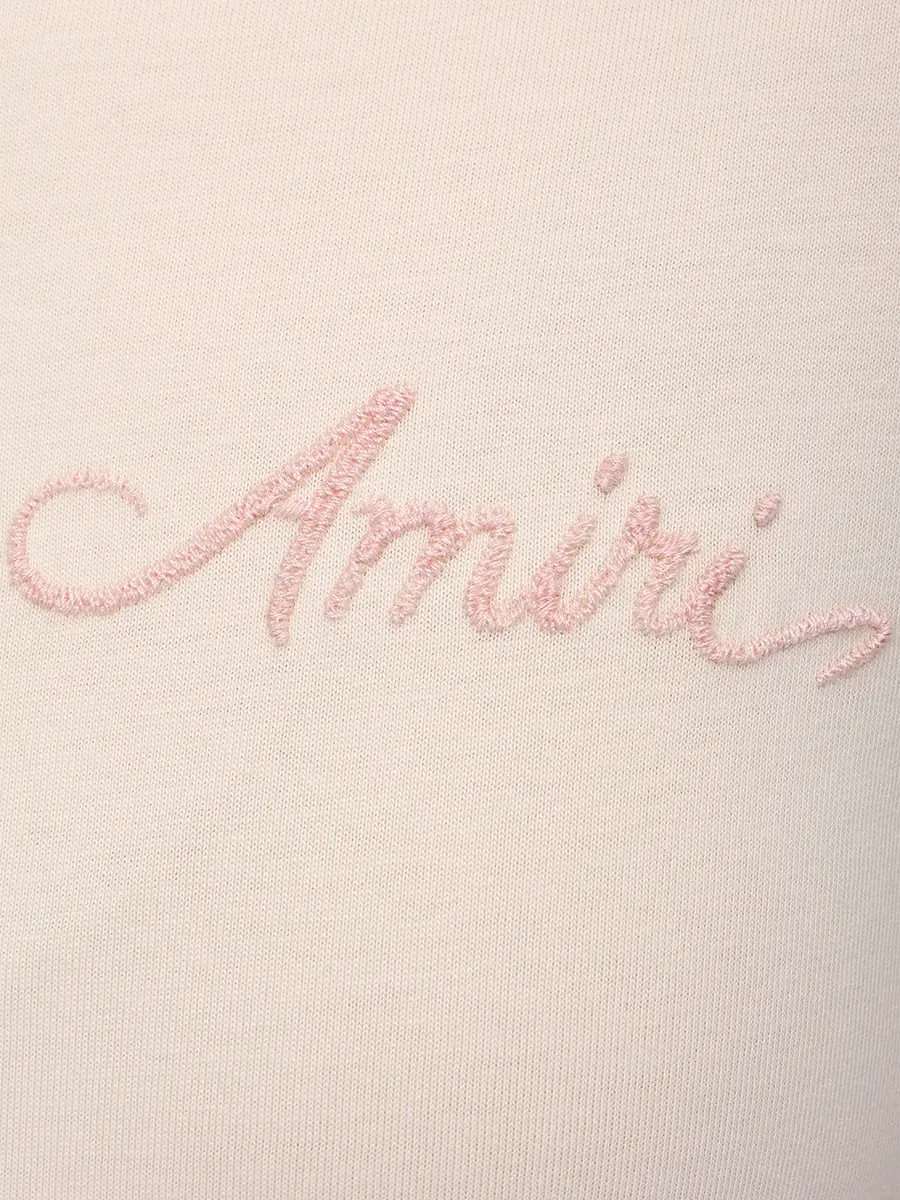 Футболка хлопковая AMIRI AWJYTE1061 Бежевый  Фото 6