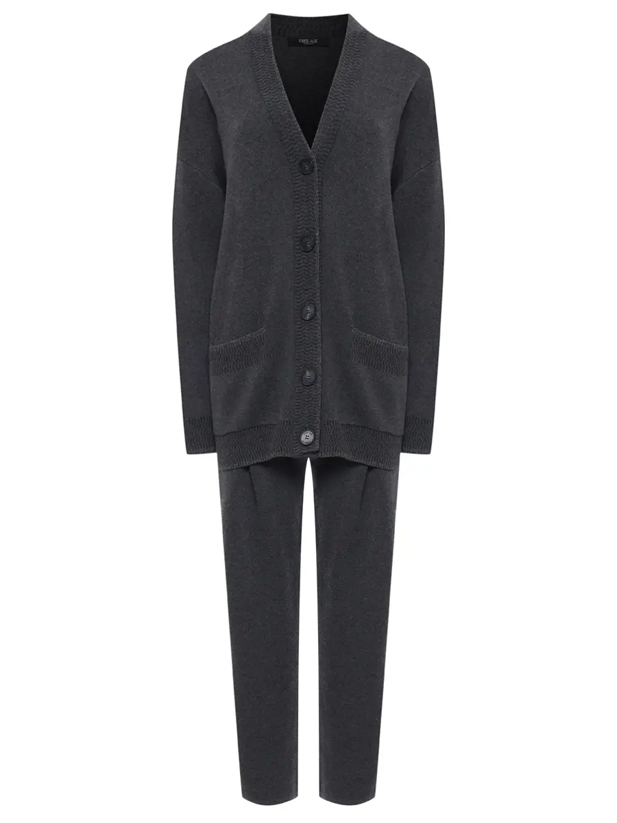 Костюм из шелка и кашемира FREE AGE W26.CR099.6039/PT122.6030.991 Серый 