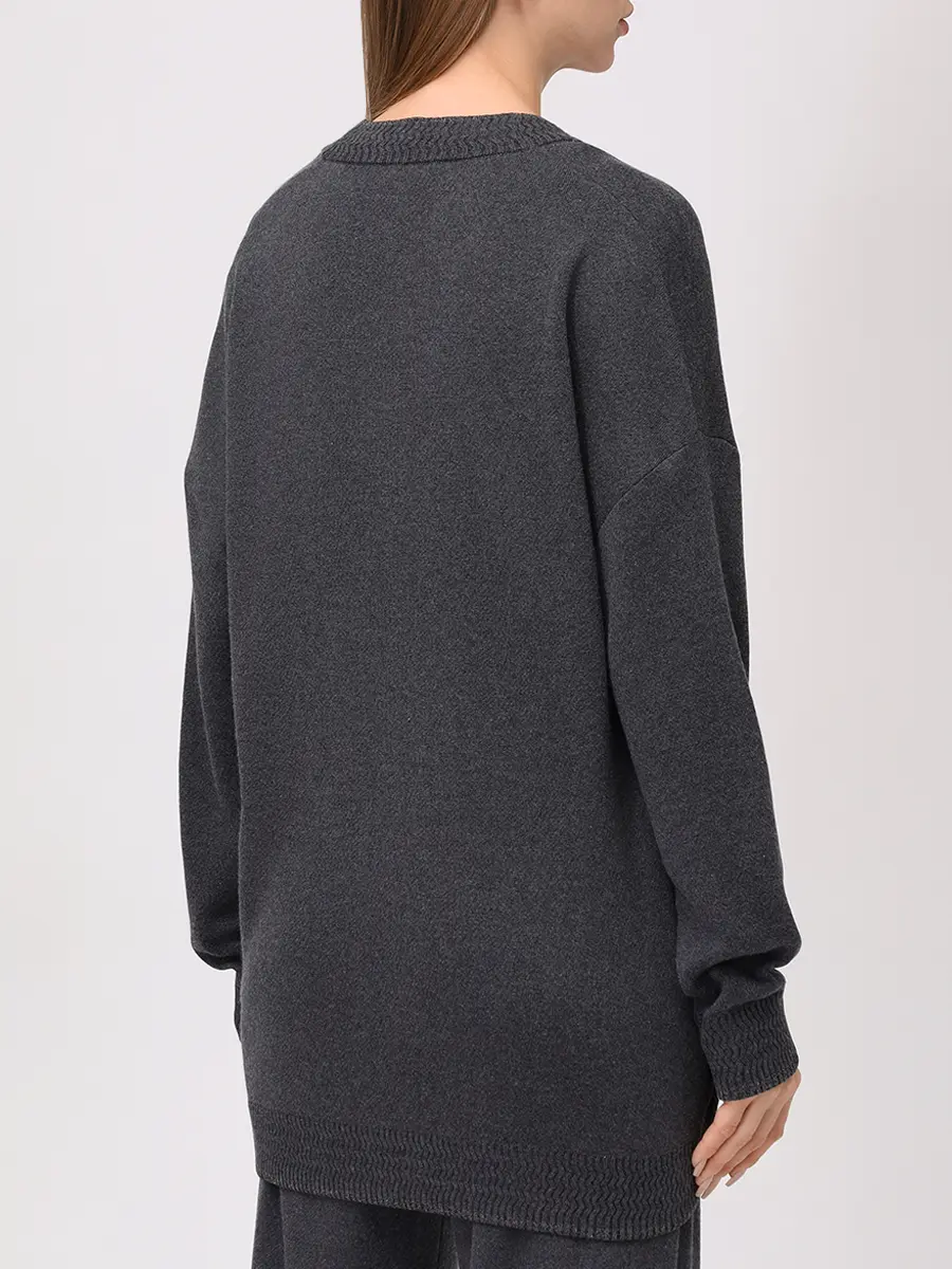 Костюм из шелка и кашемира FREE AGE W26.CR099.6039/PT122.6030.991 Серый  Фото 3