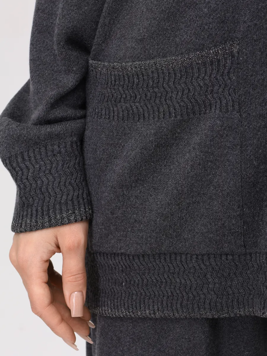 Костюм из шелка и кашемира FREE AGE W26.CR099.6039/PT122.6030.991 Серый  Фото 5