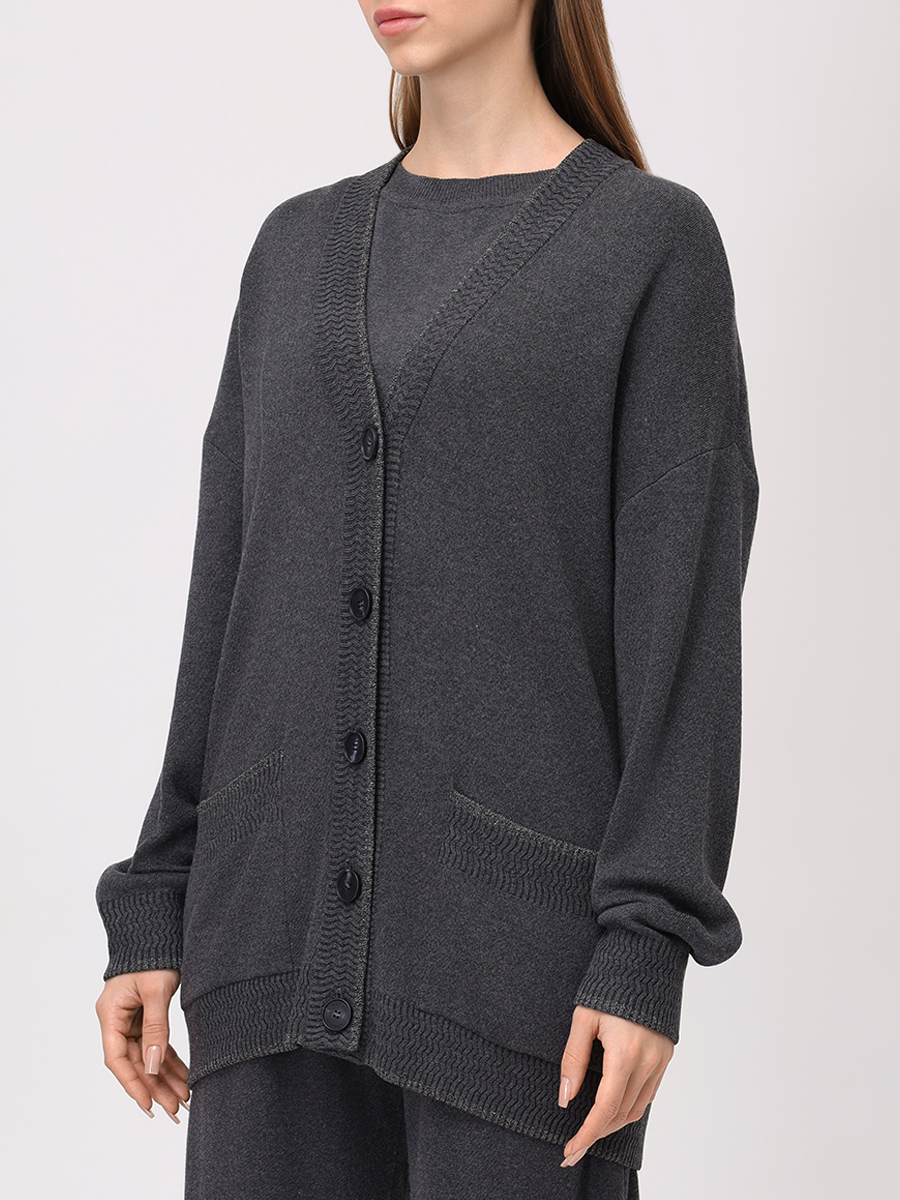 Костюм из шелка и кашемира FREE AGE W26.CR099.6039/PT122.6030.991 Серый  Фото 4