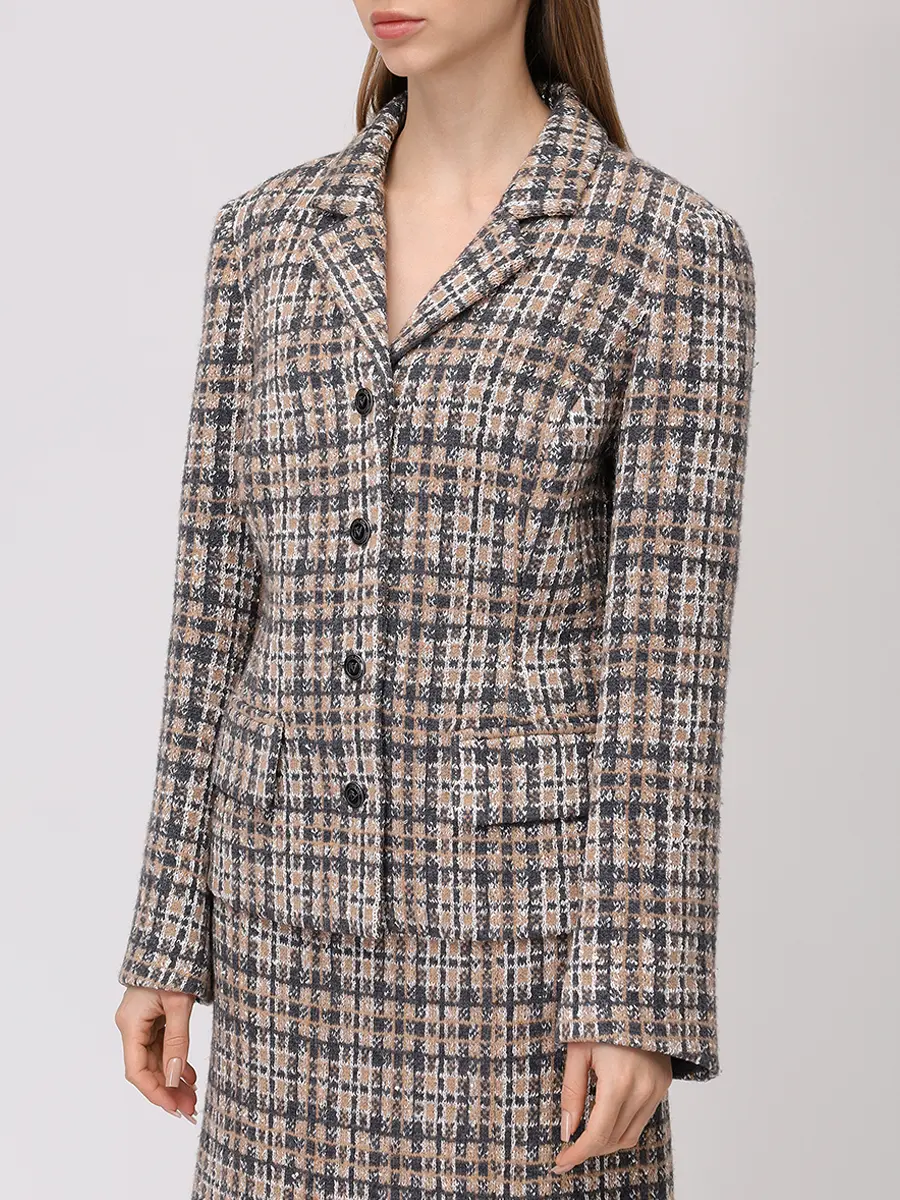 Костюм из шерсти и кашемира FREE AGE W26.JK143M/SK114M.2030.991 Клетка  Фото 4
