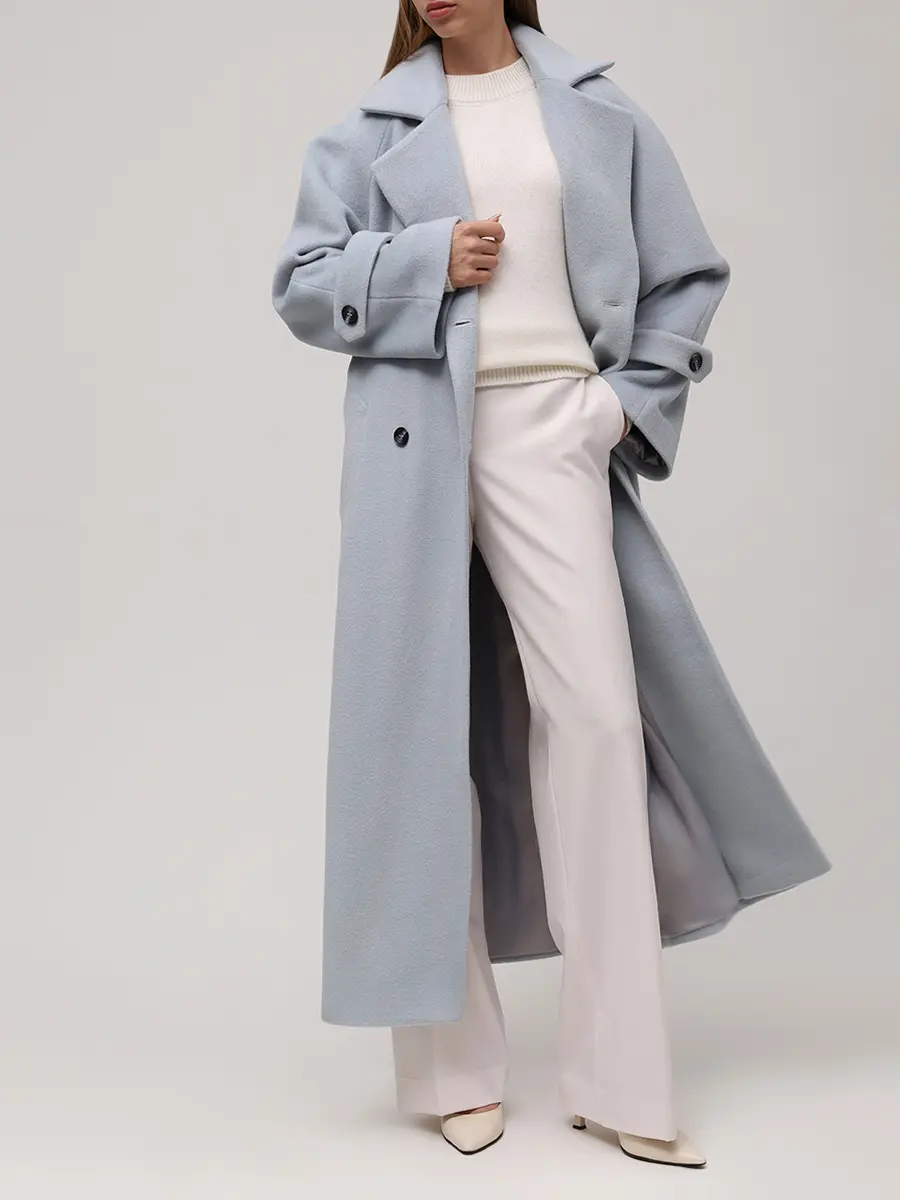 Пальто из шерсти и кашемира SEVEN LAB 225-S-W-00-42-081 Голубой  Фото 2