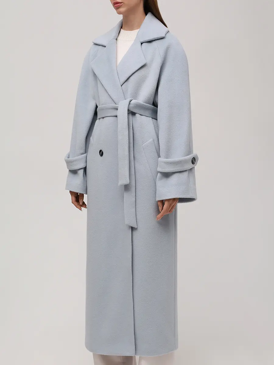 Пальто из шерсти и кашемира SEVEN LAB 225-S-W-00-42-081 Голубой  Фото 4