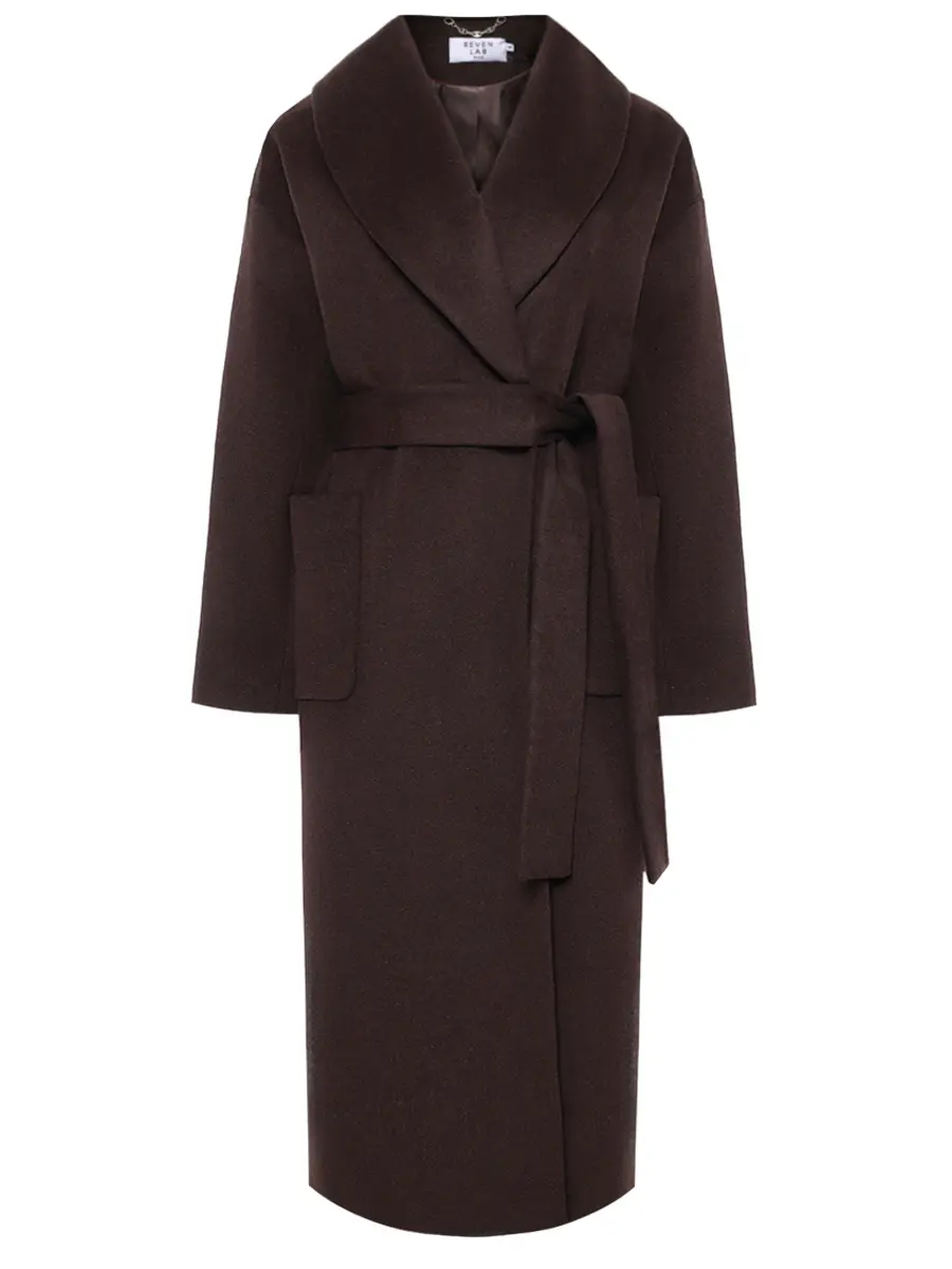 Пальто из шерсти и кашемира SEVEN LAB 225-S-W-00-02-084 Коричневый 