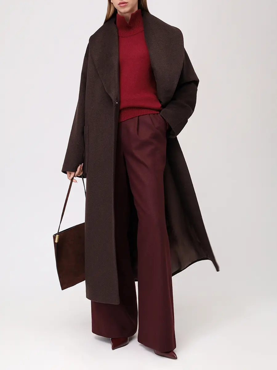 Пальто из шерсти и кашемира SEVEN LAB 225-S-W-00-02-084 Коричневый  Фото 2