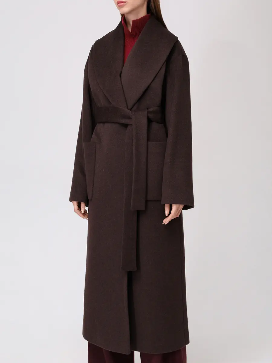 Пальто из шерсти и кашемира SEVEN LAB 225-S-W-00-02-084 Коричневый  Фото 4