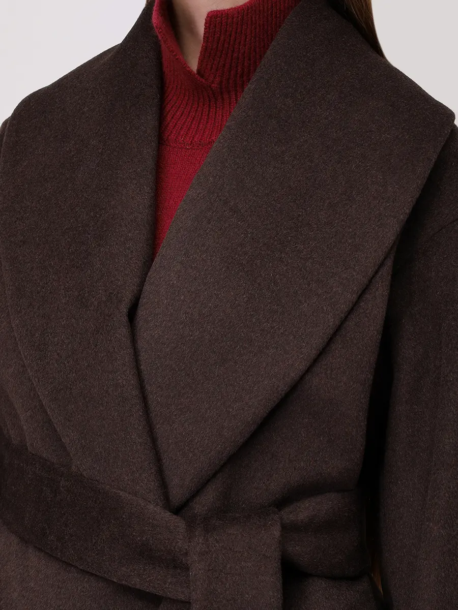 Пальто из шерсти и кашемира SEVEN LAB 225-S-W-00-02-084 Коричневый  Фото 5