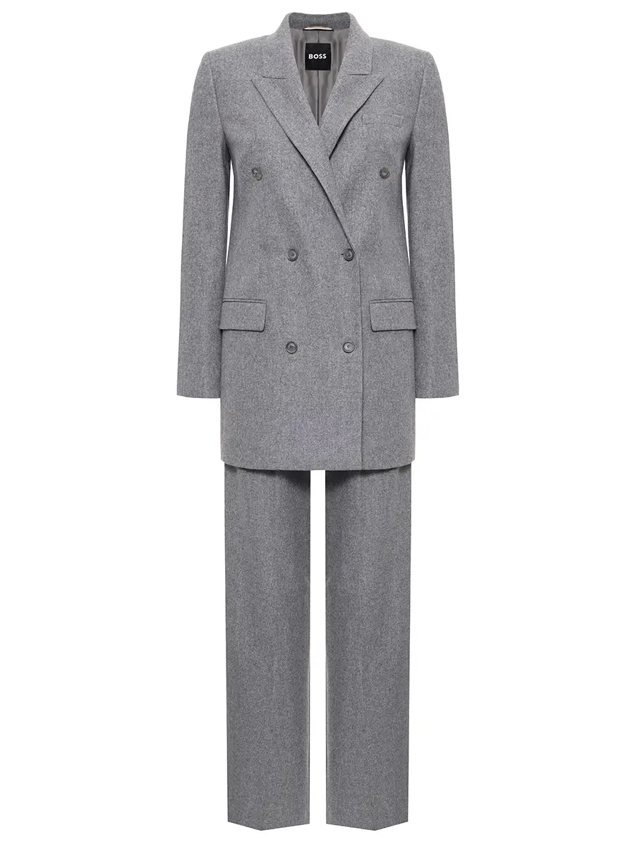 Костюм из шерсти и лиоцелла BOSS 50548736/50548280/058 Серый 