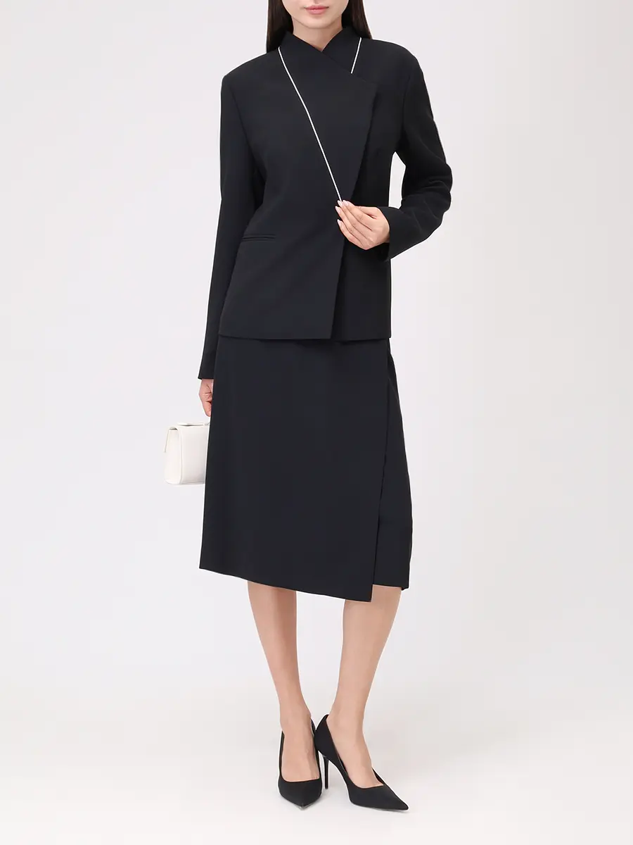 Юбка однотонная VASSA&CO V257286-1181C99 (170) Черный  Фото 2