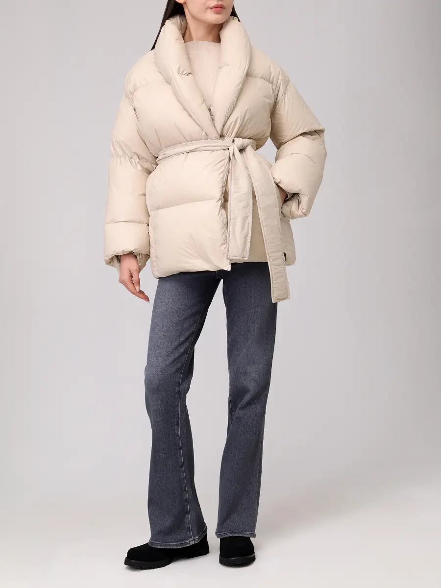 Пуховик стеганый BACON BACPIGIA557/DADA 78 WLT-SAND Кремовый  Фото 2
