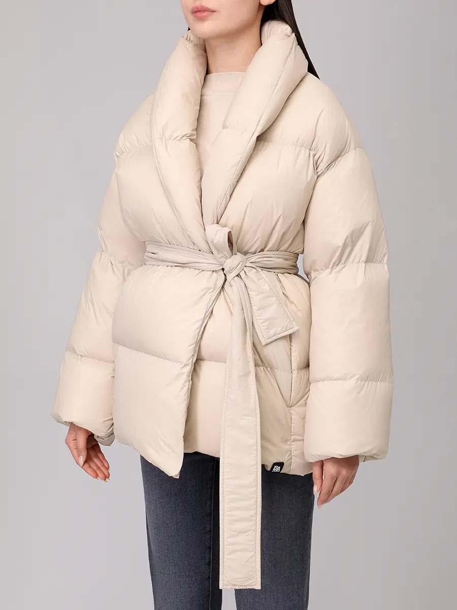 Пуховик стеганый BACON BACPIGIA557/DADA 78 WLT-SAND Кремовый  Фото 4