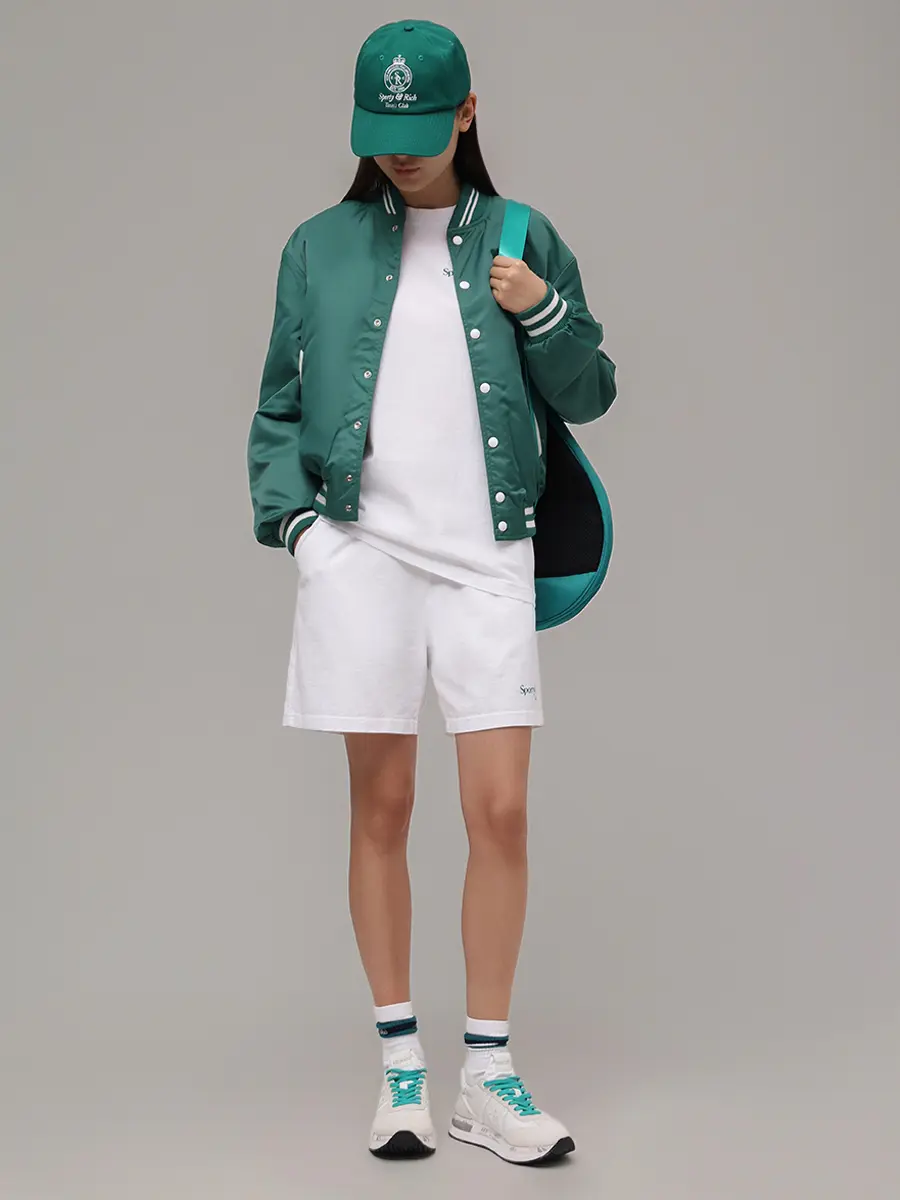 Шорты хлопковые SPORTY & RICH SH039621425WH01/48 Белый  Фото 2