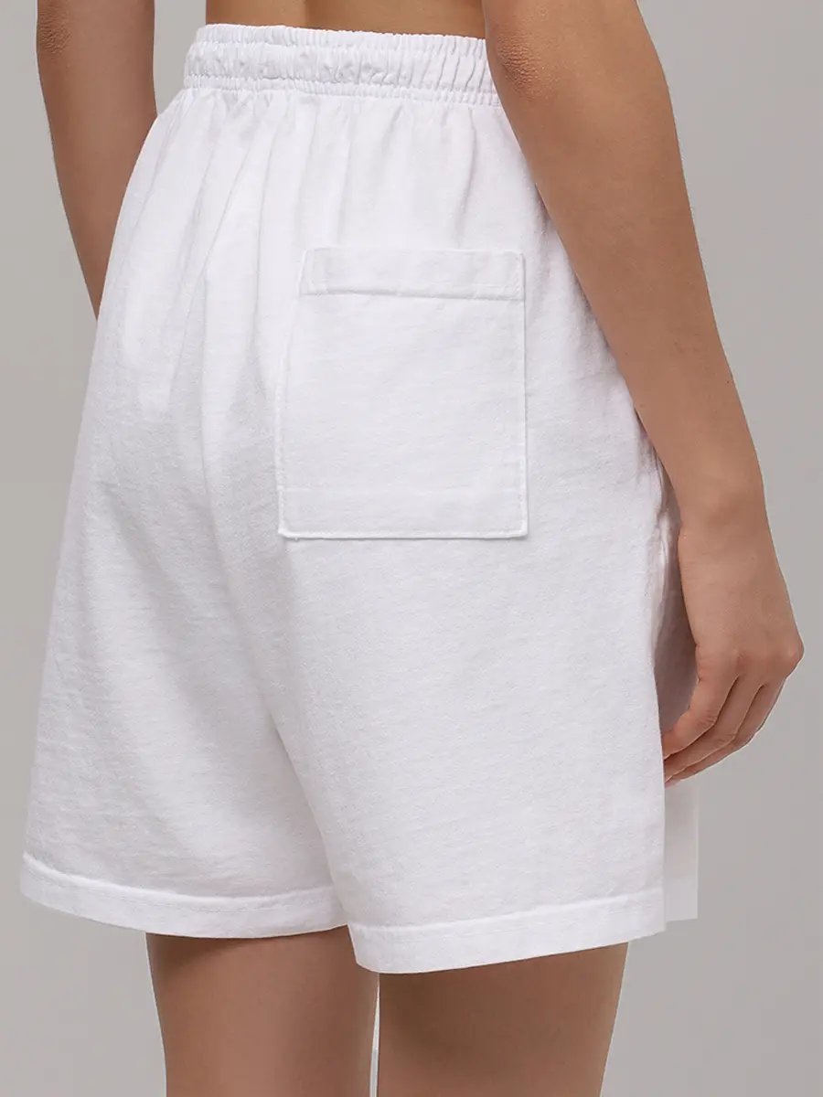 Шорты хлопковые SPORTY & RICH SH039621425WH01/48 Белый  Фото 3