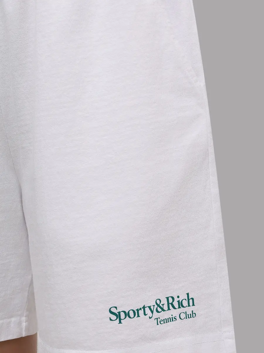 Шорты хлопковые SPORTY & RICH SH039621425WH01/48 Белый  Фото 5