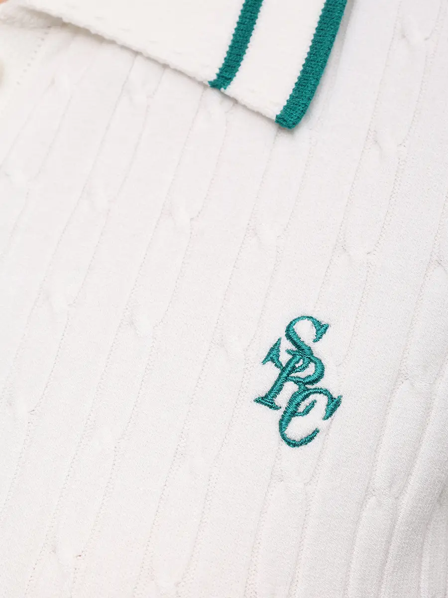 Поло из вискозы SPORTY & RICH TO068621302WH27/3876 Белый  Фото 6