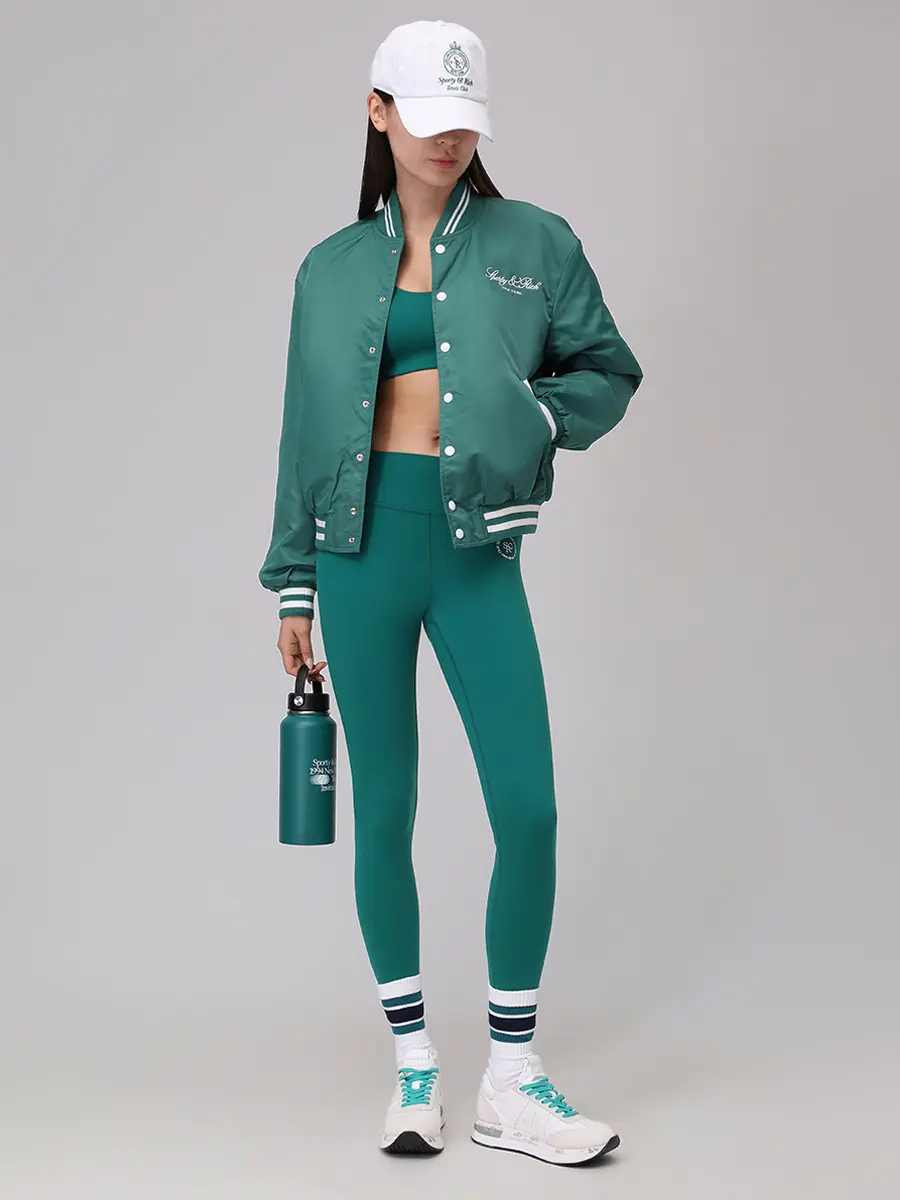 Леггинсы однотонные SPORTY & RICH PA002621305GR03/3710 Зеленый  Фото 2