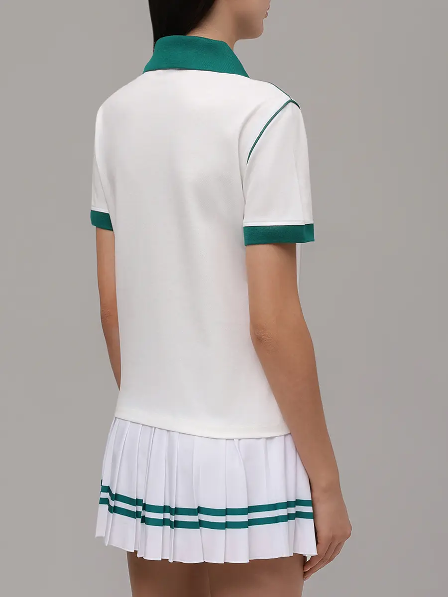 Поло хлопковое SPORTY & RICH TO057621304WH27/3876 Белый  Фото 3