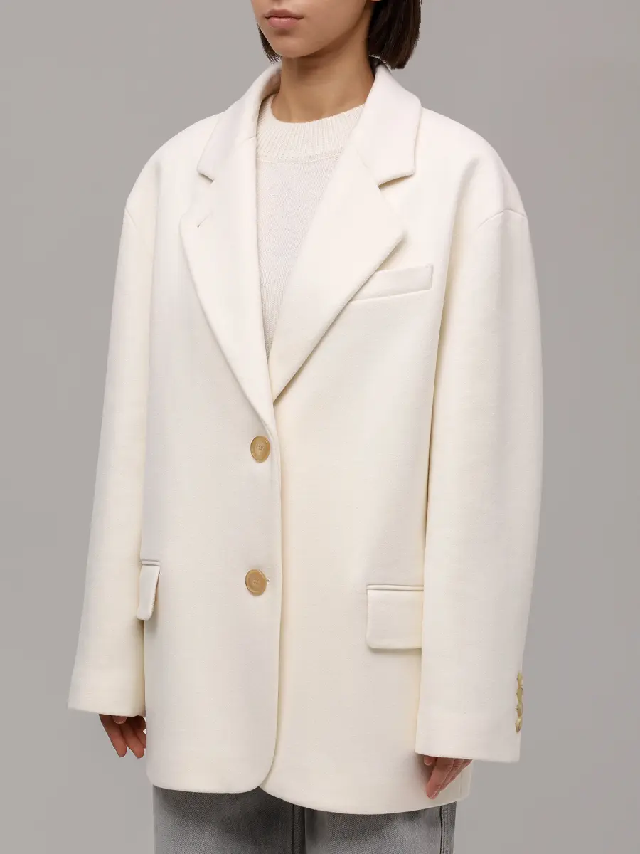 Пальто шерстяное SASHAVERSE CT013/CLM/1408.101/W25 Кремовый  Фото 4