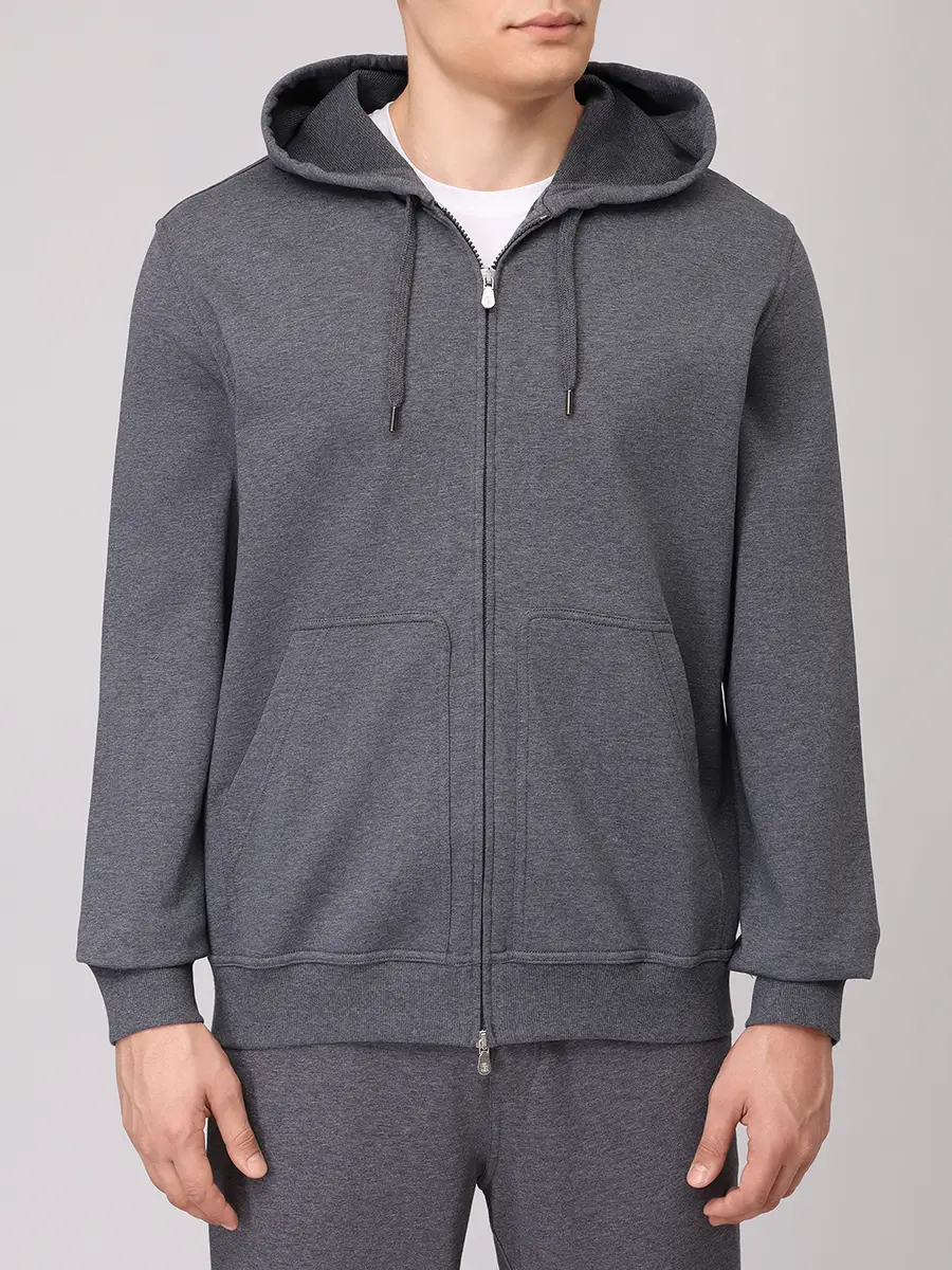 Костюм хлопковый BRUNELLO CUCINELLI MW8639069G/MW8633243G C080 Серый  Фото 4