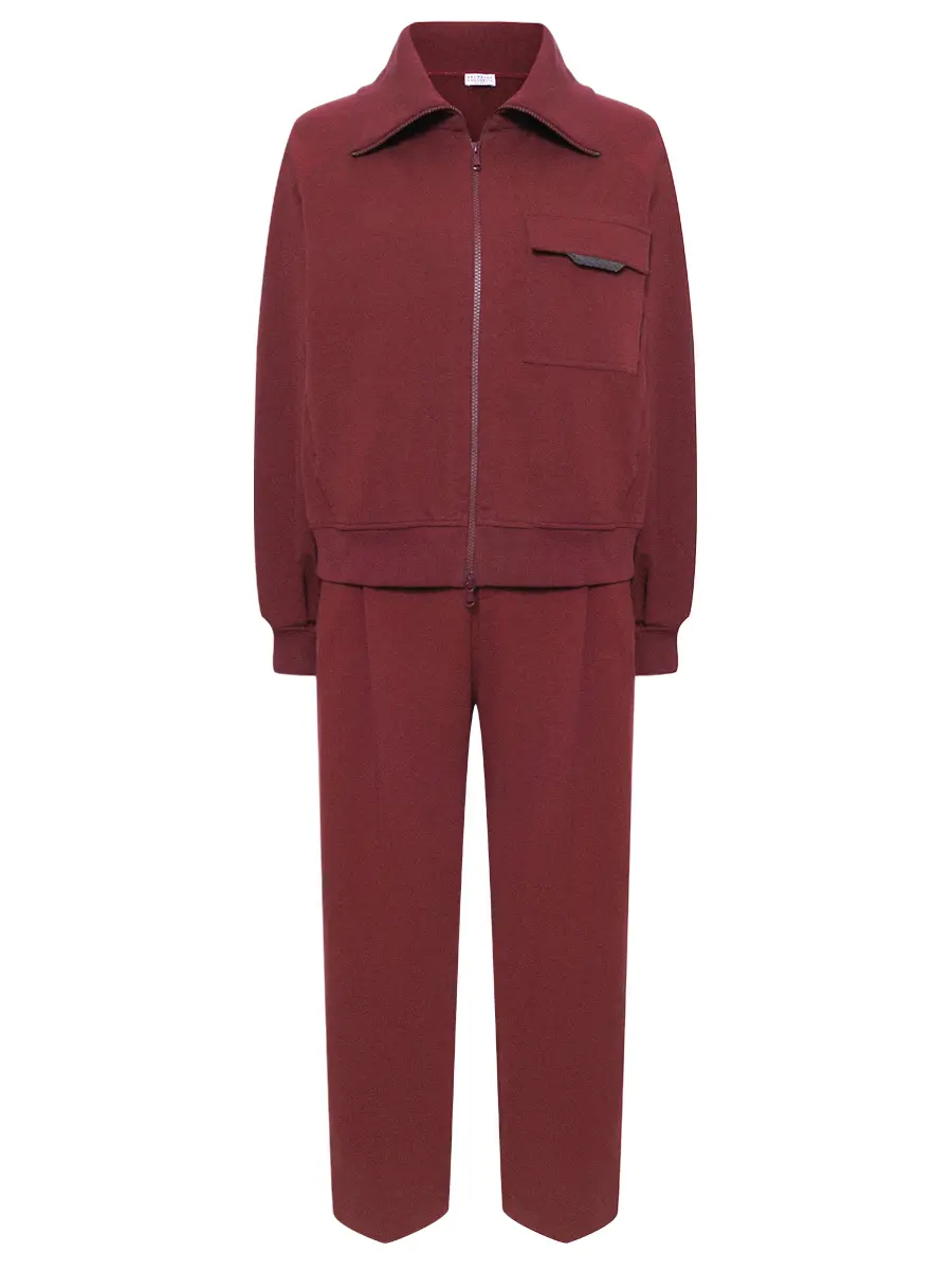 Костюм хлопковый BRUNELLO CUCINELLI MP827SN706/MP827SN799 C7235 Бордовый 