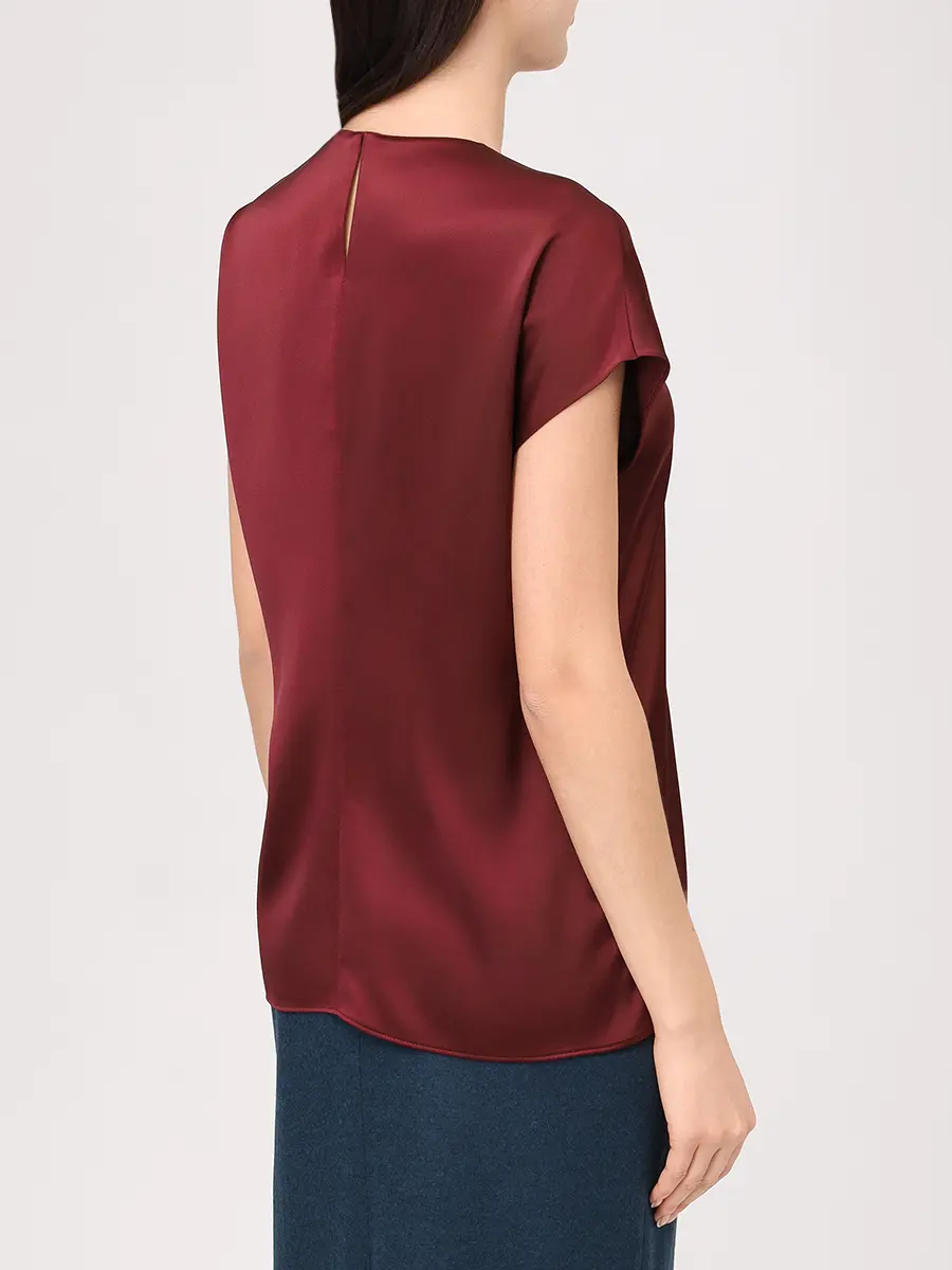 Топ атласный VASSA&CO V256631S-1841C44 Бордовый  Фото 3
