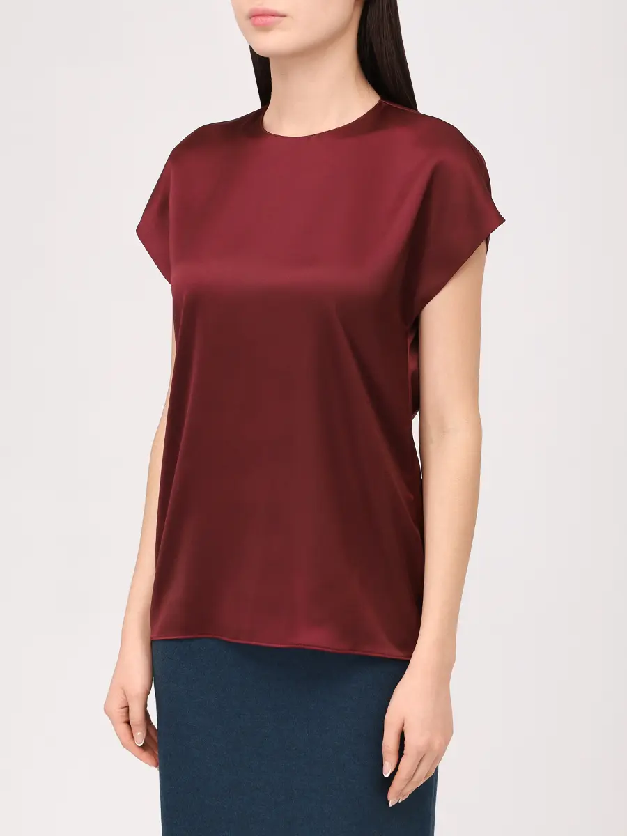 Топ атласный VASSA&CO V256631S-1841C44 Бордовый  Фото 4
