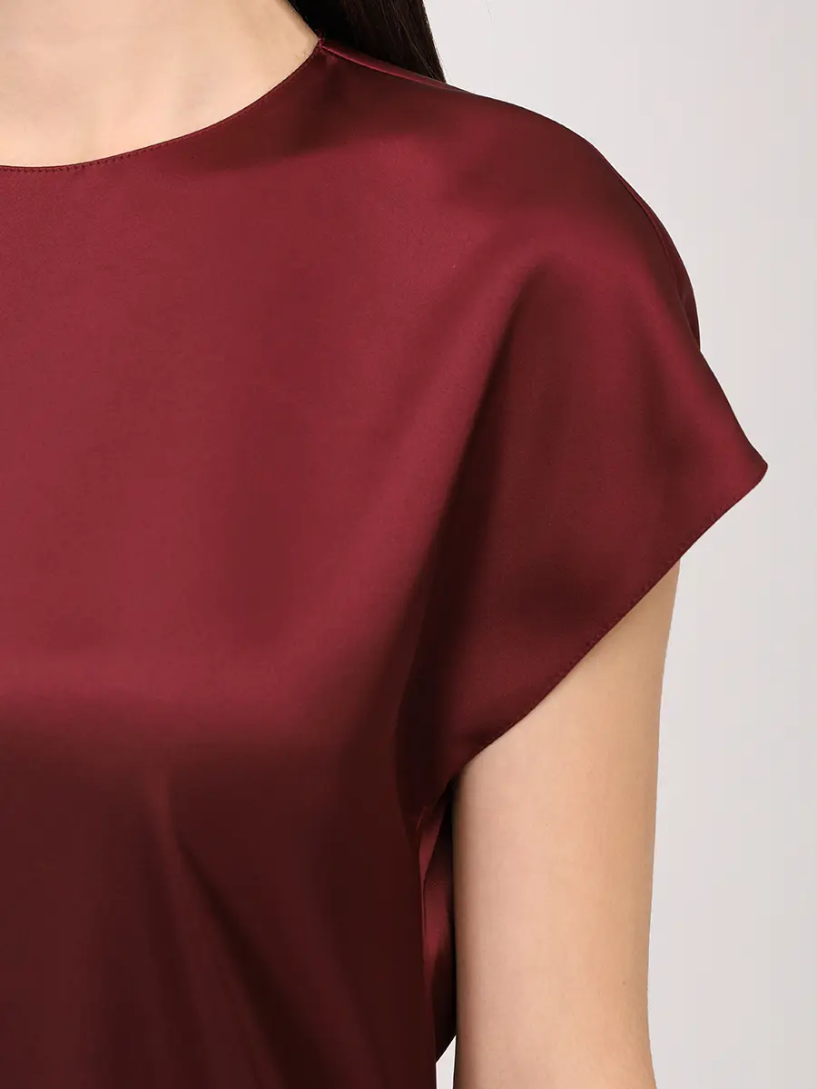 Топ атласный VASSA&CO V256631S-1841C44 Бордовый  Фото 5