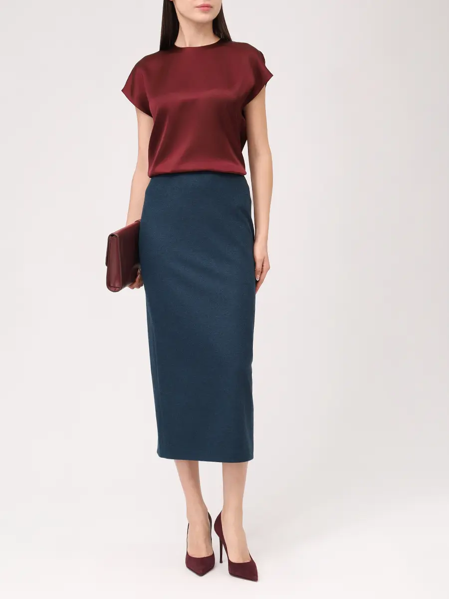 Топ атласный VASSA&CO V256631S-1841C44 Бордовый  Фото 2