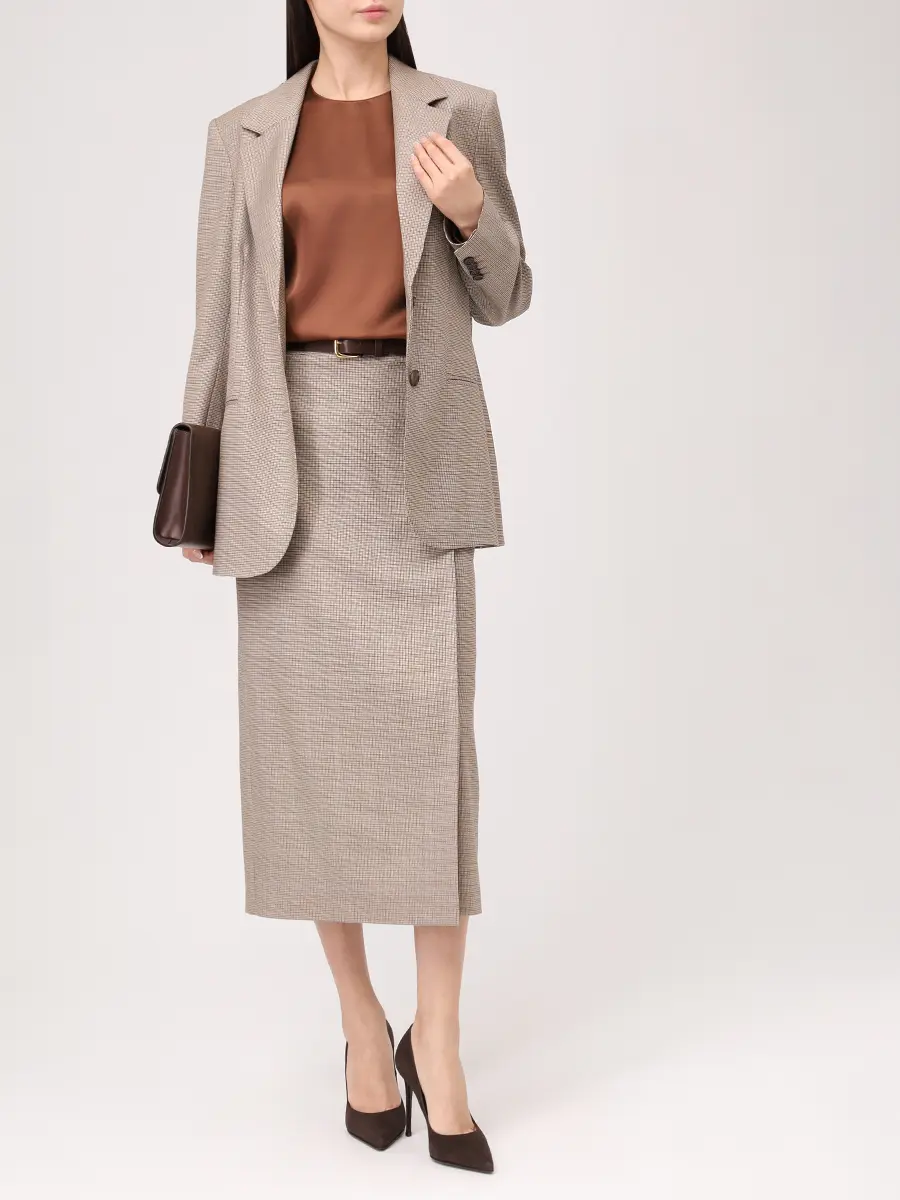 Топ атласный VASSA&CO V256631S-1841C87 Коричневый  Фото 2