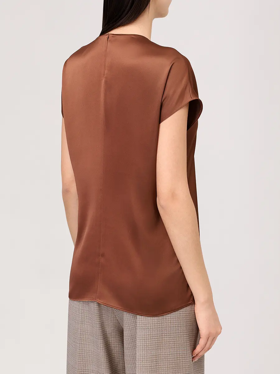 Топ атласный VASSA&CO V256631S-1841C87 Коричневый  Фото 3
