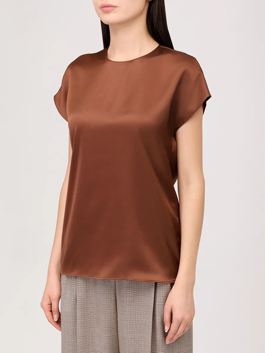 Топ атласный VASSA&CO V256631S-1841C87 Коричневый  Фото 4