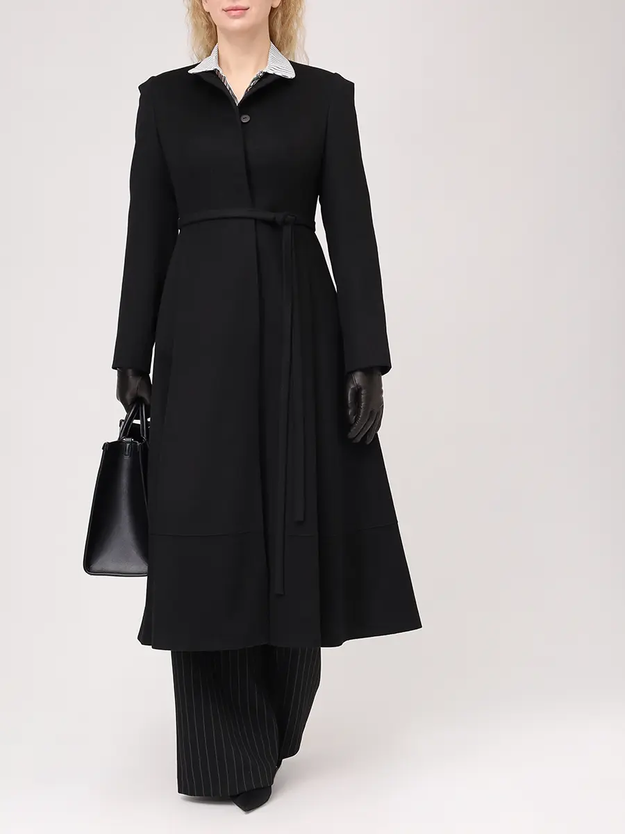 Пальто шерстяное ELISABETTA 74-67 0091/55 Черный  Фото 2