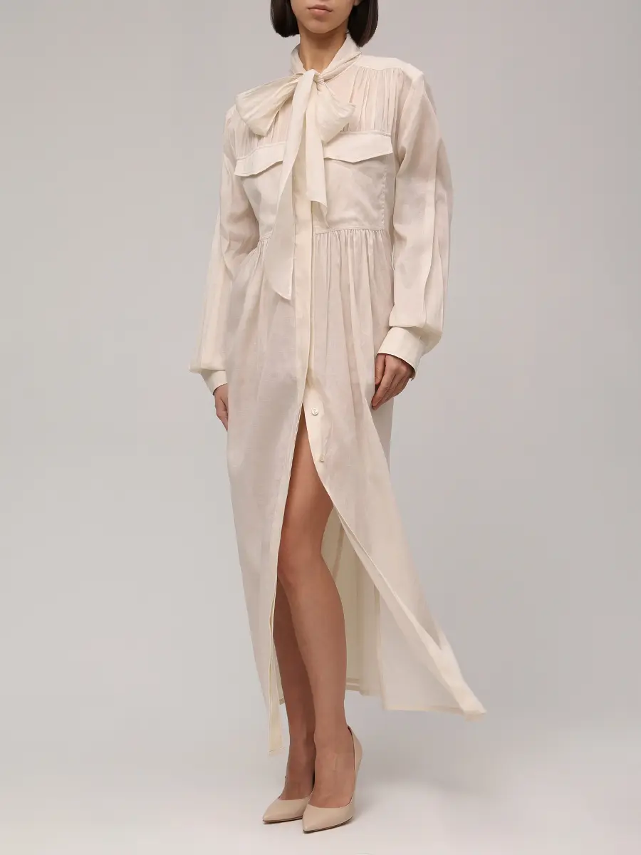 Платье хлопковое ALBERTA FERRETTI 251M 0464-0128 0045+ Бежевый  Фото 2